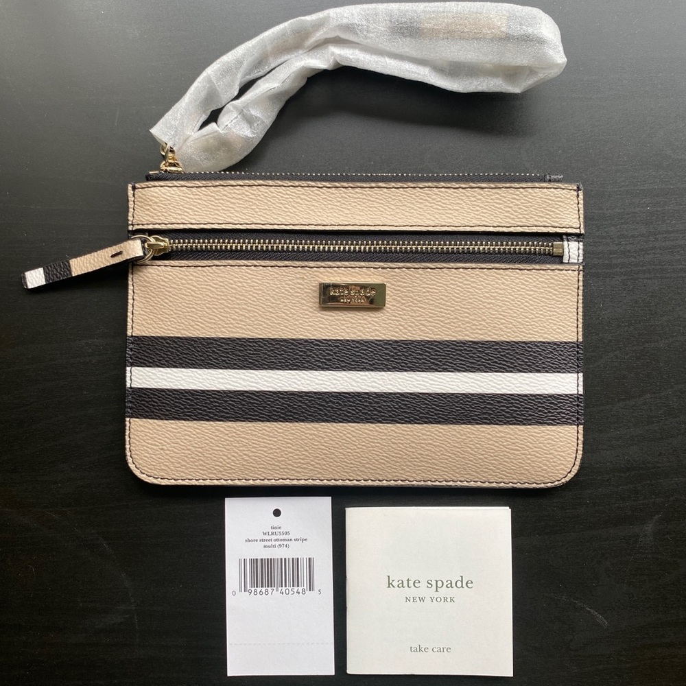 Kate Spade Wristlet “Tinie” Shore Street Ottoman Stripe